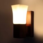 DSTORE Wooden Wall Light Lamp – Modern Warm LED Wall Sconce for Living Room & Bedroom Décor