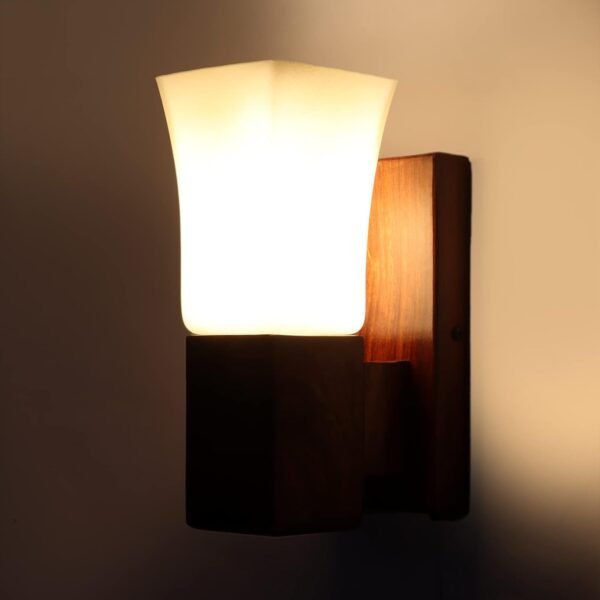 DSTORE Wooden Wall Light Lamp – Modern Warm LED Wall Sconce for Living Room & Bedroom Décor
