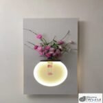 Wooden MDF LED Wall Decor Flower Vase | Elegant Light Wall Hanging Art for Home, Hall & Office Decoration