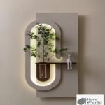 Premium MDF Wall Art LED Flower Vase Pot | Contemporary Wall Decor for Bedroom, Hallway & Office.