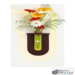 DSTORE MDF LED Wall Art Flower Vase Pot – Modern Decorative Wall Hanging Light for Living Room, Bedroom & Office Home Decor